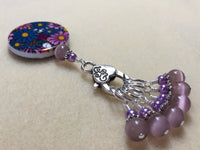 Multi-Colored Floral Stitch Marker Holder & Snag Free Purple Cats Eye Markers , Stitch Markers - Jill's Beaded Knit Bits, Jill's Beaded Knit Bits
 - 6