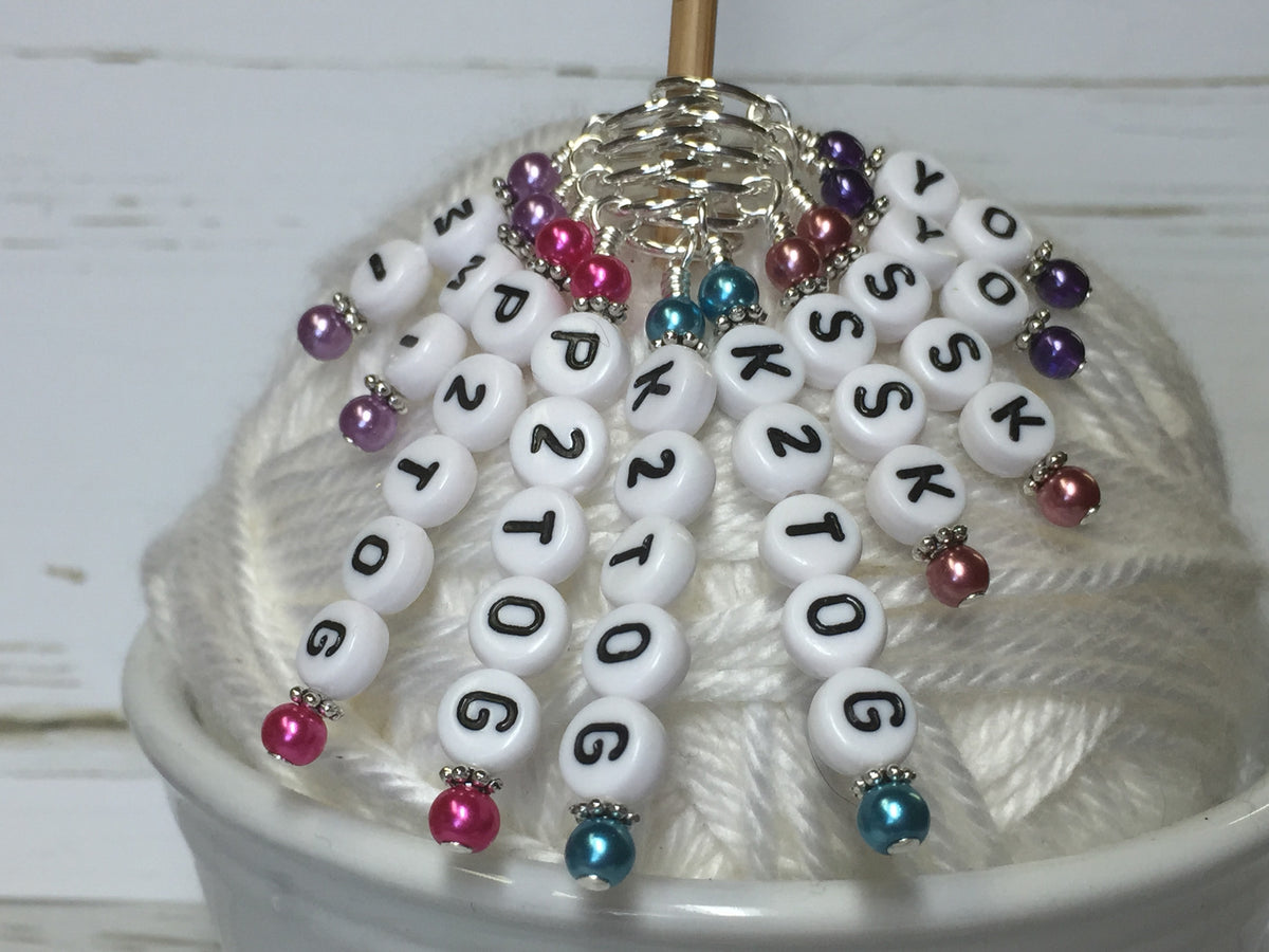 Increase & Decrease Letter Stitch Marker Set – Jill's Beaded Knit Bits