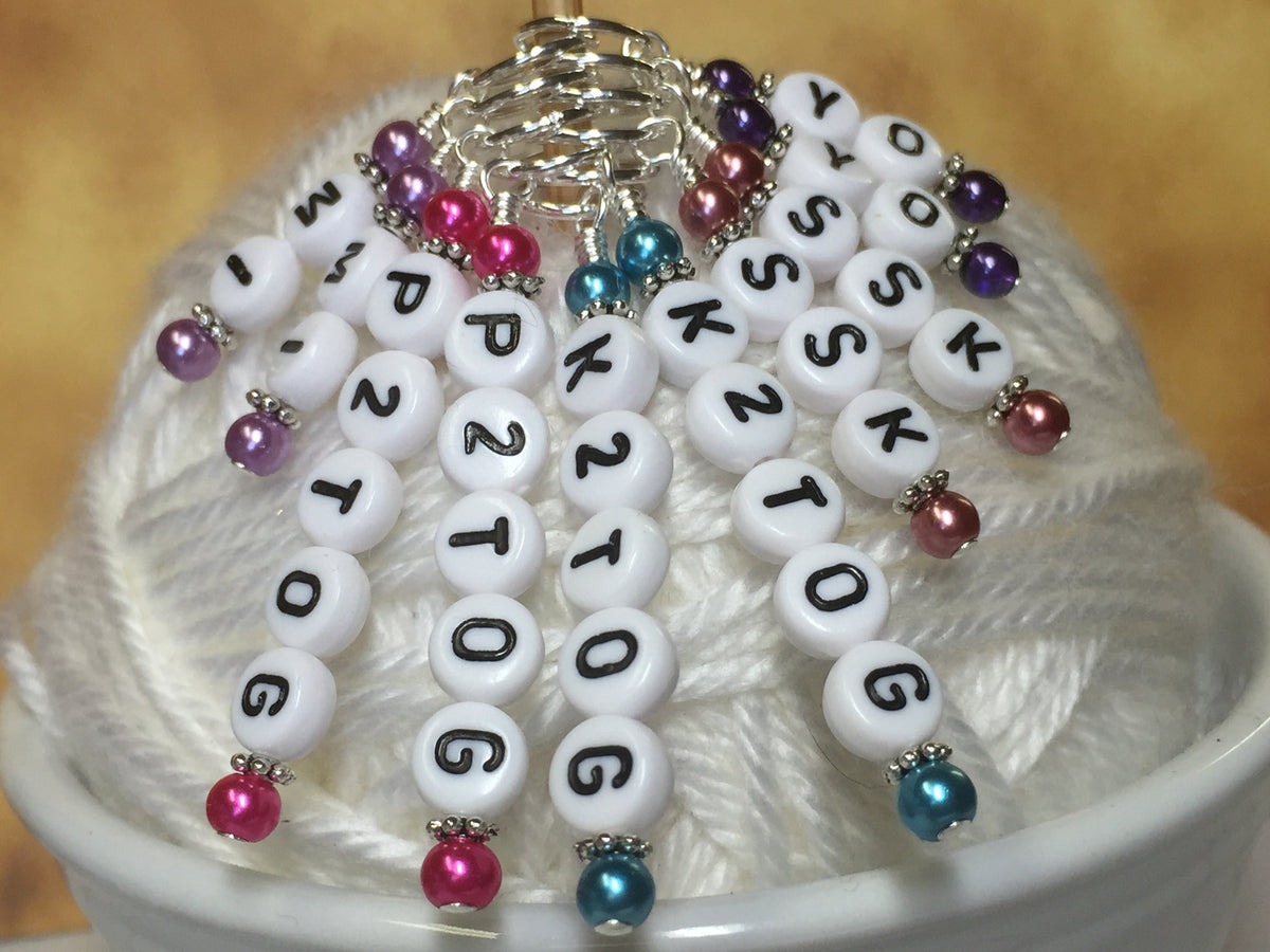 Increase & Decrease Letter Stitch Marker Set – Jill's Beaded Knit Bits