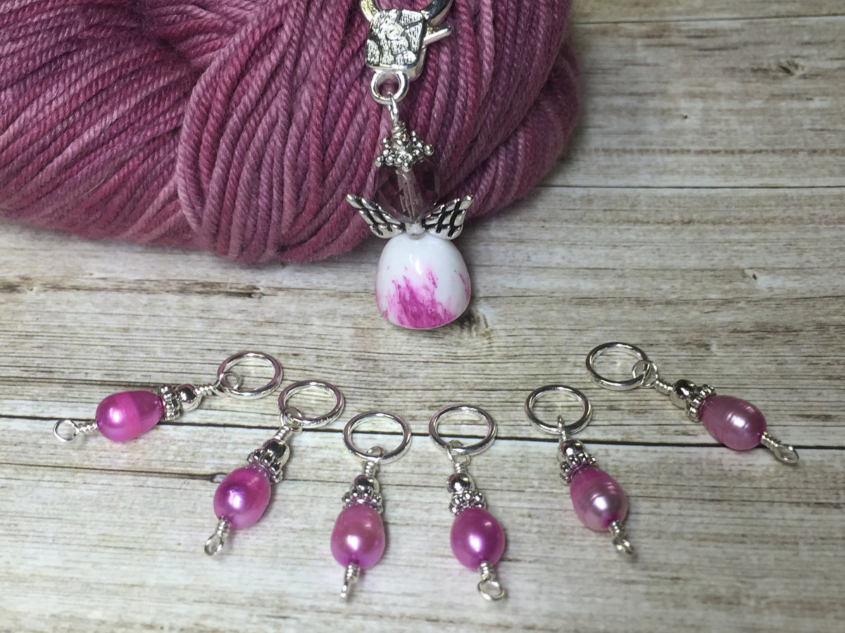 Pink Angel Stitch Marker Set – Jill's Beaded Knit Bits