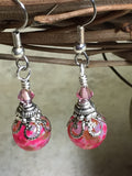 Pretty in Pink Glass Dangle Earrings , jewelry - Jill's Beaded Knit Bits, Jill's Beaded Knit Bits
 - 6