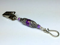 Antique Purple Portuguese Knitting Pin- Clip on ID Badge Pin , Portugese Knitting Pin - Jill's Beaded Knit Bits, Jill's Beaded Knit Bits
 - 8