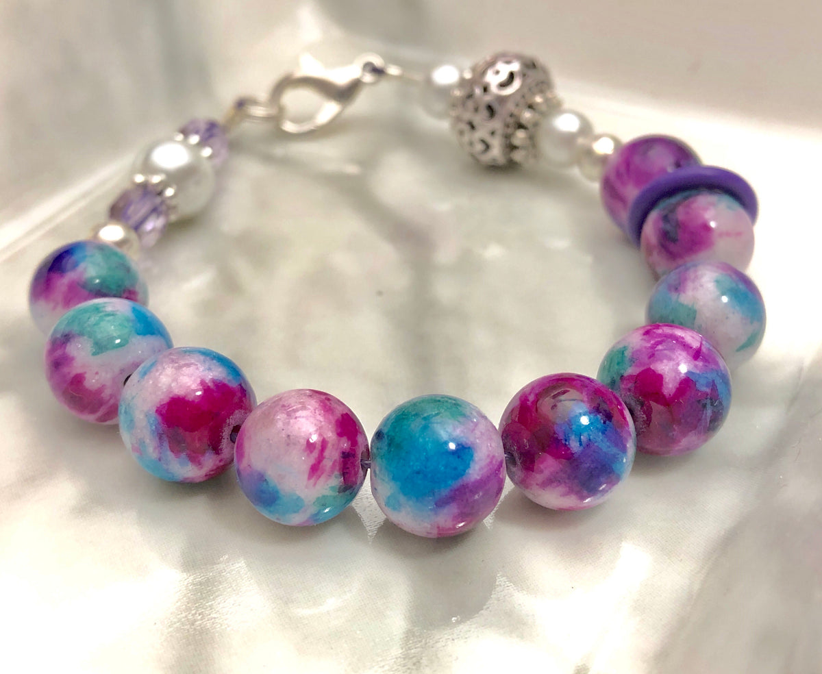 Black & White Abacus Knitting Row Counting Bracelet Jill's Beaded