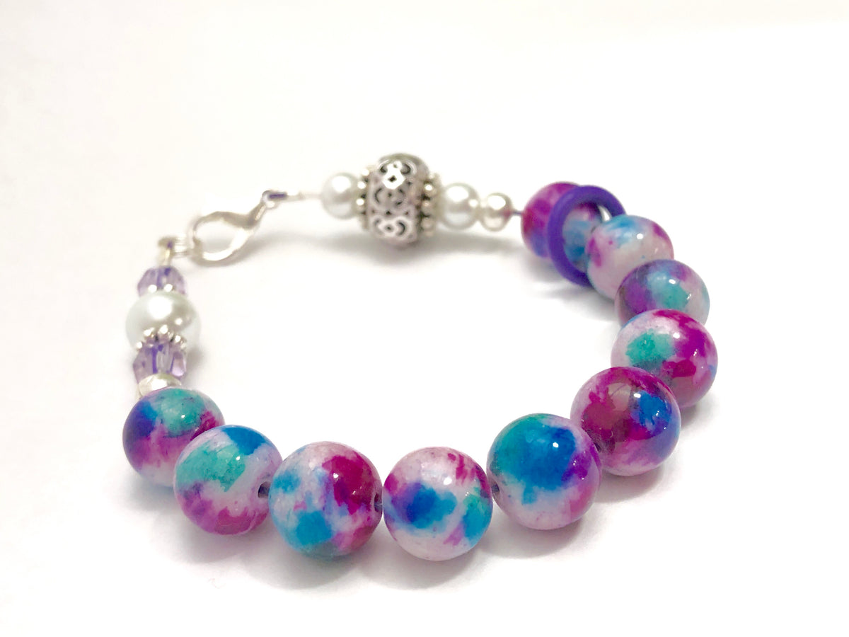 Black & White Abacus Knitting Row Counting Bracelet Jill's Beaded