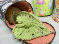 Cylinder Shape Knitting and Crochet Project Bags, Zip Top Project Tote