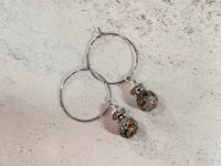 Beaded Glass Drop Hoop Earrings