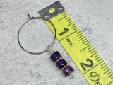 Purple Riverstone Heishi Drop Hoop Earrings