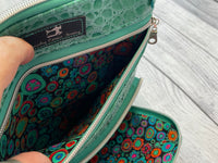 Teal Kaylee Crossbody Bag with Adjustable Strap and Credit Card Slots