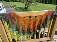 Hand Knit Autumn Crescent Shape Lace Shawl