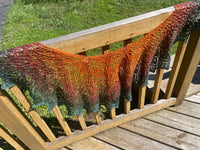 Hand Knit Autumn Crescent Shape Lace Shawl