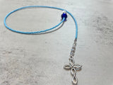 Cross Charm Beaded Bookmark- Book Thong