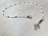 Religious Cross Beaded Bible Bookmark- Book Thong