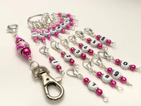 0 to 99 Pink Row Counter System - Number Stitch Markers