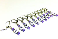 Removable Locking Number Stitch Marker Set- Lilac