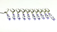 Removable Locking Number Stitch Marker Set- Lilac