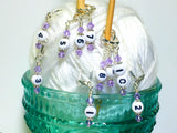 Removable Locking Number Stitch Marker Set- Lilac