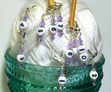 Removable Locking Number Stitch Marker Set- Lilac