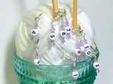 Removable Locking Number Stitch Marker Set- Lilac