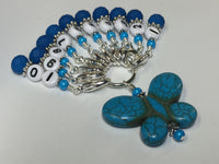 Numbered Stitch Marker Set with Blue Butterfly Holder , Stitch Markers - Jill's Beaded Knit Bits, Jill's Beaded Knit Bits
 - 2