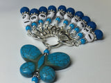 Numbered Stitch Marker Set with Blue Butterfly Holder , Stitch Markers - Jill's Beaded Knit Bits, Jill's Beaded Knit Bits
 - 3
