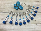 Numbered Stitch Marker Set with Blue Butterfly Holder , Stitch Markers - Jill's Beaded Knit Bits, Jill's Beaded Knit Bits
 - 6