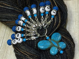 Numbered Stitch Marker Set with Blue Butterfly Holder , Stitch Markers - Jill's Beaded Knit Bits, Jill's Beaded Knit Bits
 - 5