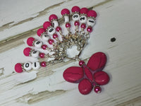 Numbered Stitch Marker Set with Pink Butterfly Holder , Stitch Markers - Jill's Beaded Knit Bits, Jill's Beaded Knit Bits
 - 7