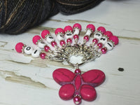 Numbered Stitch Marker Set with Pink Butterfly Holder , Stitch Markers - Jill's Beaded Knit Bits, Jill's Beaded Knit Bits
 - 5