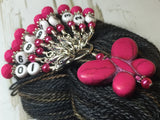 Numbered Stitch Marker Set with Pink Butterfly Holder , Stitch Markers - Jill's Beaded Knit Bits, Jill's Beaded Knit Bits
 - 1