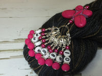Numbered Stitch Marker Set with Pink Butterfly Holder , Stitch Markers - Jill's Beaded Knit Bits, Jill's Beaded Knit Bits
 - 4