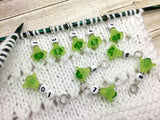 1-10 Numbered Row Counter Stitch Marker Set - Green Flower Beaded Knitting Gifts , Stitch Markers - Jill's Beaded Knit Bits, Jill's Beaded Knit Bits
 - 2