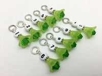 1-10 Numbered Row Counter Stitch Marker Set - Green Flower Beaded Knitting Gifts , Stitch Markers - Jill's Beaded Knit Bits, Jill's Beaded Knit Bits
 - 5
