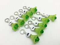1-10 Numbered Row Counter Stitch Marker Set - Green Flower Beaded Knitting Gifts , Stitch Markers - Jill's Beaded Knit Bits, Jill's Beaded Knit Bits
 - 1