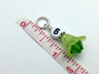 1-10 Numbered Row Counter Stitch Marker Set - Green Flower Beaded Knitting Gifts , Stitch Markers - Jill's Beaded Knit Bits, Jill's Beaded Knit Bits
 - 3