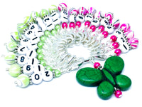 1-20 Numbered Stitch Marker Set with Green Butterfly Holder
