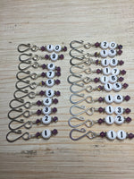 Removable Row Counter Set 1-20 (Purple) , Stitch Markers - Jill's Beaded Knit Bits, Jill's Beaded Knit Bits
 - 5