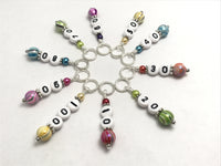 Rainbow Counting Stitch Markers- Number Row Counter 10-100