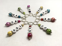 Rainbow Counting Stitch Markers- Number Row Counter 10-100