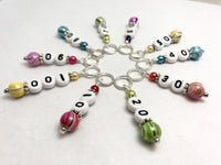 Rainbow Counting Stitch Markers- Number Row Counter 10-100