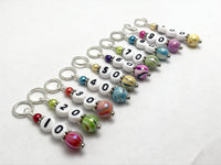 Rainbow Counting Stitch Markers- Number Row Counter 10-100