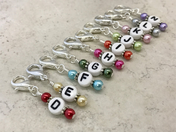 Crochet Hook Letter Markers- Clip On Stitch Markers