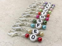 Crochet Hook Letter Markers- Clip On Stitch Markers