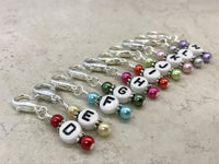 Crochet Hook Letter Markers- Clip On Stitch Markers