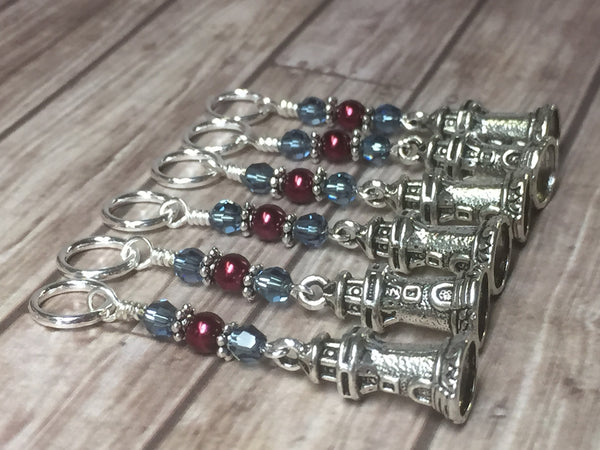 Lighthouse Stitch Markers- Snag Free 6 Piece Set , Stitch Markers - Jill's Beaded Knit Bits, Jill's Beaded Knit Bits
 - 1