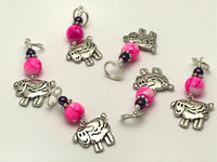 Snag Free Beaded Sheep Stitch Marker Charm Set- Gift for Knitters