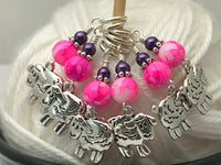 Snag Free Beaded Sheep Stitch Marker Charm Set- Gift for Knitters