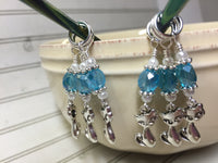 Snag Free Cat Stitch Markers in Blue Crystal- 6 Piece Set , Stitch Markers - Jill's Beaded Knit Bits, Jill's Beaded Knit Bits
 - 4