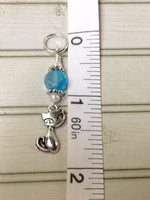 Snag Free Cat Stitch Markers in Blue Crystal- 6 Piece Set , Stitch Markers - Jill's Beaded Knit Bits, Jill's Beaded Knit Bits
 - 5