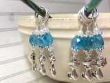 Snag Free Cat Stitch Markers in Blue Crystal- 6 Piece Set , Stitch Markers - Jill's Beaded Knit Bits, Jill's Beaded Knit Bits
 - 2