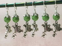 6 Frog Stitch Markers- Snag Free Knitting Tools , Stitch Markers - Jill's Beaded Knit Bits, Jill's Beaded Knit Bits
 - 5